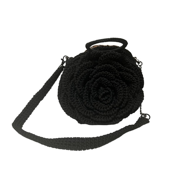 African Handmade Sling Rose Flower Purse - Picture 4 of 5
